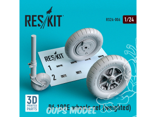 ResKit kit d'amelioration avion RS24-0006 Ensemble de roues lesté pour Bf-109E 1/24