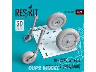 ResKit kit d'amelioration avion RS24-0010 Ensemble de roues lesté set type 1 pour Bf-109G 1/24