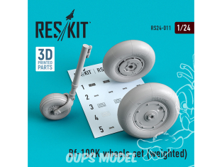 ResKit kit d'amelioration avion RS24-0011 Ensemble de roues lesté pour Bf-109K 1/24
