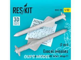 ResKit kit RS32-0195 Exocet missiles 2 pièces 1/32