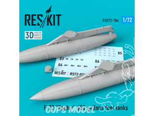 ResKit kit d'amelioration Avion RSU72-184 Réservoirs de carburant F-22 "Raptor 600 gallons 1/72