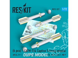 ResKit kit armement Hélico RS72-0327 CATM-114 Captive Training missiles (4 pièces) 1/72