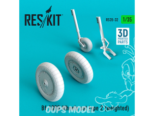 ResKit Kit RS35-0032 Ensemble de roues lestées en résine pour Bf-109G type 2 1/35