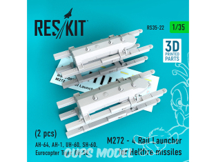 ResKit Kit RS35-0022 M272 Lanceur à 4 rails pour missiles Hellfire (2 pièces) 1/35