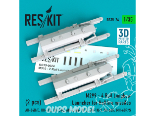 ResKit Kit RS35-0024 M310 Lanceur à 2 rails pour missiles Hellfire (2 pièces) 1/35