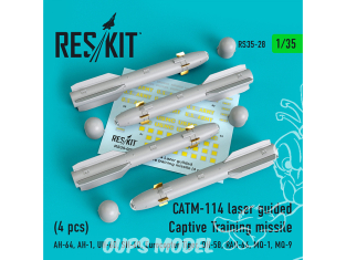 ResKit Kit RS35-0028 Missiles d'entraînement captifs à guidage laser CATM-114 (4 pièces) 1/35
