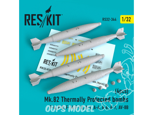 ResKit kit RS32-0344 Bombes à protection thermique Mk.82 (4 pièces) 1/32