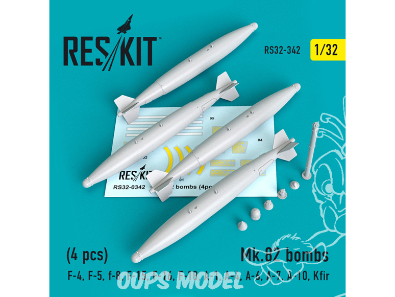 ResKit kit RS32-0342 Bombes Mk.82 (4 pièces) 1/32
