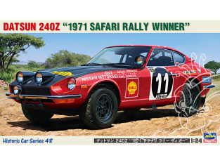 Hasegawa maquette voiture 21148 Datsun 240Z "Vainqueur du Rallye Safari 1971" 1/24