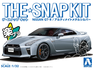 Aoshima maquette voiture 56417 Nissan GT-R R35 Ultimate metal silver SNAP KIT 1/32