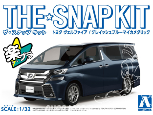 Aoshima maquette voiture 56332 Toyota Vellfire Grayish Blue Mica SNAP KIT 1/32