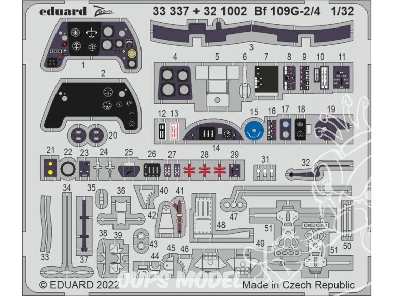 Eduard photodécoupe avion 321002 Amélioration Messerschmitt Bf109G-2/4 Revell 1/32