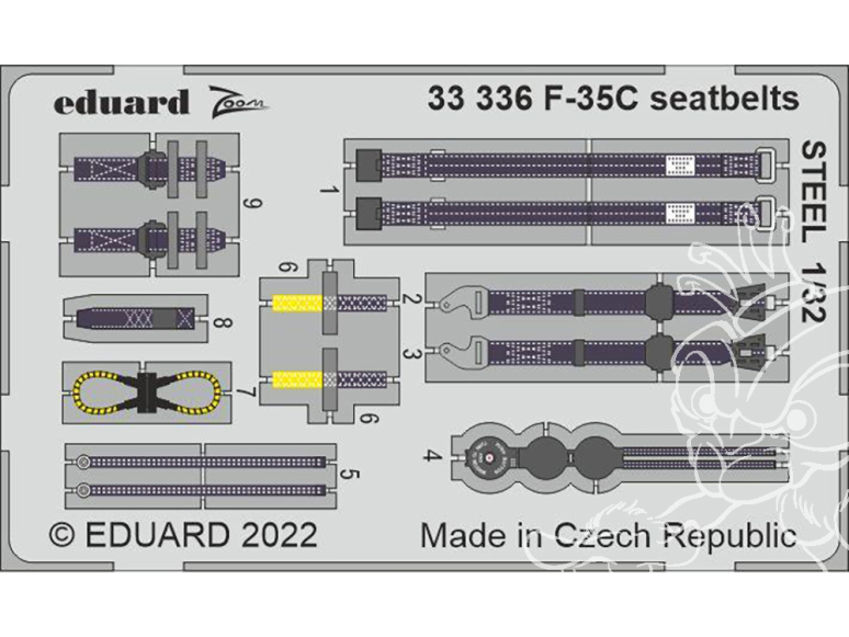 Eduard photodécoupe avion 33336 Harnais métal F-35C Trumpeter 1/32