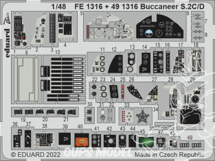 EDUARD photodecoupe avion 491316 Amélioration Buccaneer S.2C/D Airfix 1/48