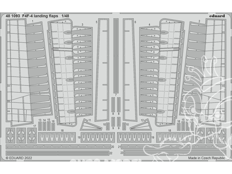 EDUARD photodecoupe avion 481093 Volets d'atterrissage F4F-4 Eduard 1/48