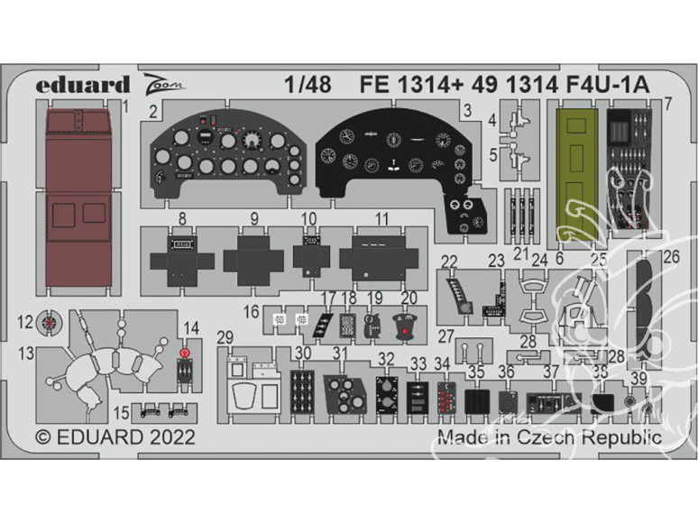 EDUARD photodecoupe avion 491314 Amélioration F4U-1A Hobby Boss 1/48