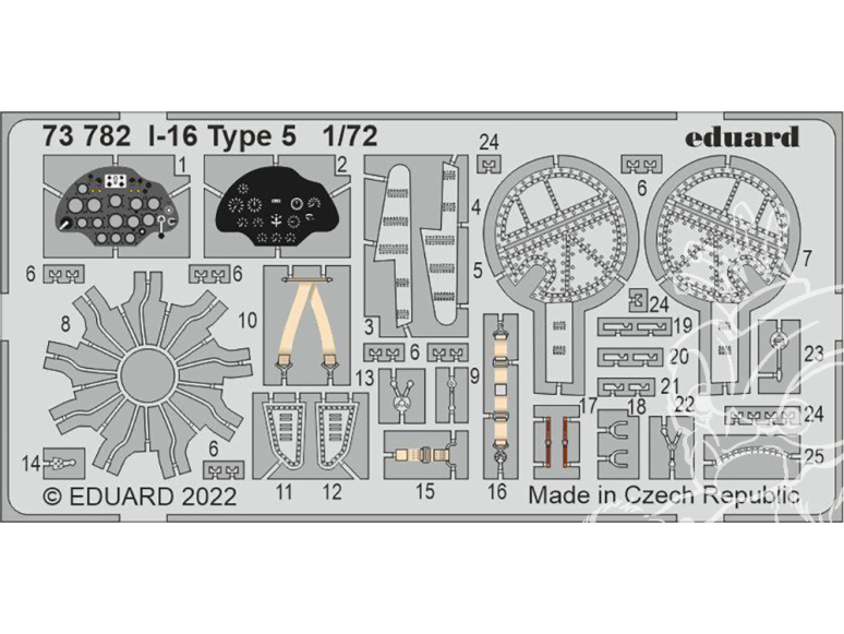 Eduard photodecoupe avion 73782 Amélioration I-16 Type 5 Clear Prop 1/72