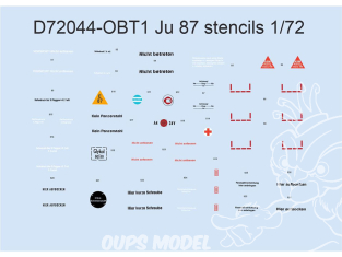 Eduard Decalques avion D72044 Marquages / Stencils Junkers Ju 87 Academy / Airfix / Italeri / Revell 1/72