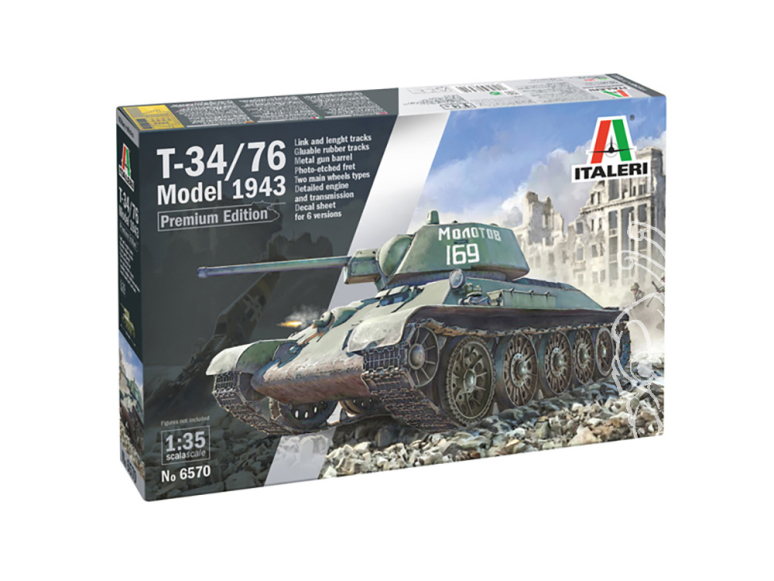 Italeri maquette militaire 6570 T-34/76 Modèle 1943 Première Version Édition Premium 1/35