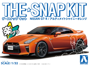 Aoshima maquette voiture 56387 Nissan GT-R R35 Ultimate shiny orange SNAP KIT 1/32