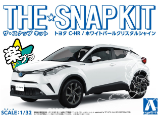 Aoshima maquette voiture 56349 Toyota C-HR White pearl crystal shine SNAP KIT 1/32