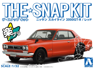 Aoshima maquette voiture 58848 Nissan Skyline 2000GT-R Red SNAP KIT 1/32