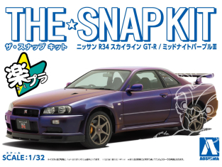Aoshima maquette voiture 62524 Nissan Skyline R34 GT-R Midnight purple III SNAP KIT 1/32