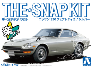 Aoshima maquette voiture 62586 Nissan S30 Fairlady Z Silver SNAP KIT 1/32