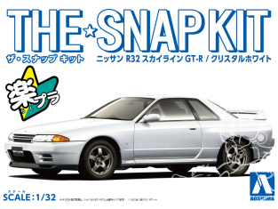 Aoshima maquette voiture 63545 Nissan Skyline R32 GT-R Crystal white SNAP KIT 1/32