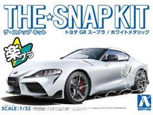 Aoshima maquette voiture 58862 Toyota GR Supra White metallic SNAP KIT 1/32