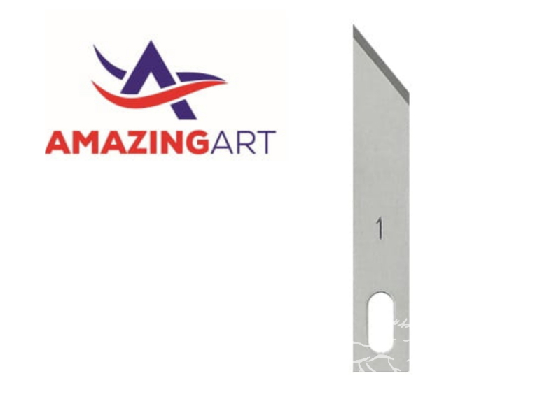 AmazingART 19854 10 LAMES DE RECHANGE OBLIQUE N°1 pour couteau N°2