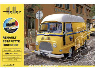 Heller maquette voiture 56740 RENAULT STARTER KIT Estafette surélevée inclus peintures principale colle et pinceau 1/24