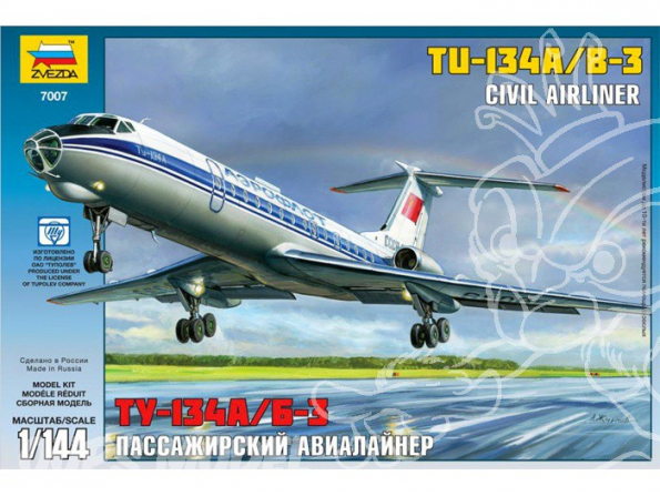 Zvezda maquette avion 7007 Tupolev Tu-134B 1/144