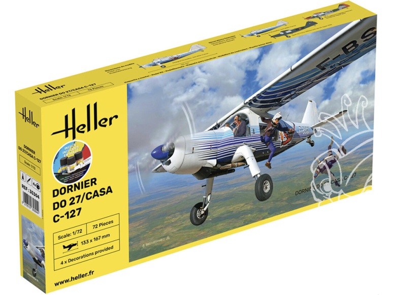 Heller maquette avion 35304 STARTER KIT STARTER KIT Dornier DO27/CASA C-127 inclus peintures principale colle et pinceau 1/72