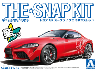 Aoshima maquette voiture 58855 Toyota GR Supra Prominence Red SNAP KIT 1/32