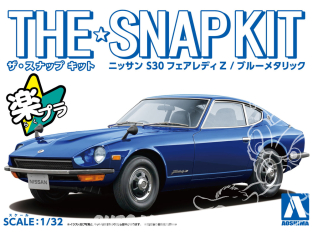 Aoshima maquette voiture 62593 Nissan S30 Fairlady Z Blue metallic SNAP KIT 1/32