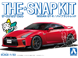 Aoshima maquette voiture 58251 Nissan GT-R R35 Vibrant red SNAP KIT 1/32