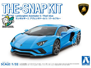 Aoshima maquette voiture 63491 Lamborghini Aventador S Pearl blue SNAP KIT 1/32