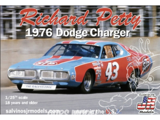 JR Models maquette voiture 1976DV Chargeur Dodge "Petty" avec decalques complets et carosserie peinte 1/25