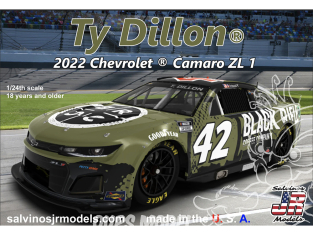 JR Models maquette voiture HMC2022TDP Hendrick Motorsports 2022 Chevrolet Camaro Ty Dillon n°42 1/24