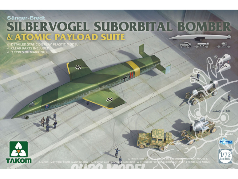 Takom maquette avion 5018 Silbervogel Bombardier sub-orbital avec accessoires 1/72