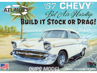 Atlantis maquette voiture H1371 Chevy Bel Air 1957 peut être construit Stock ou Dragster 1/25