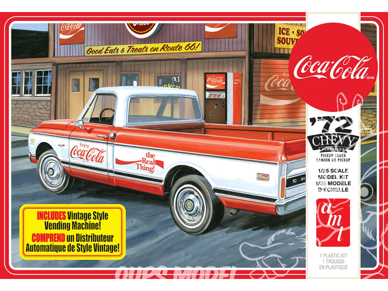 AMT maquette voiture 1231 CHEVY PICKUP AVEC DISTRIBUTEUR ET CAISSES (COCA-COLA) 1/25