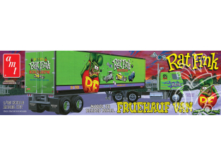 AMT maquette camion 1292 Remorque FRUEHAUF BEADED VAN TRAILER HAULER RAT FINK 1/25