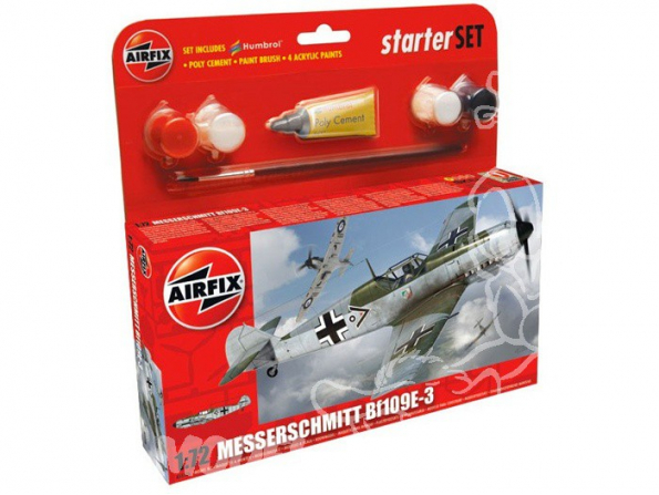 Airfix maquette avion 55106 Messerschmitt Bf109E Starter Set 1/72