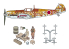 Fine Molds avion 48995 Bf 109 E-7 &quot;Armée japonaise&quot; avec équipage au sol et équipement N°2 1/48