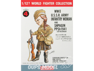 Finemolds figurine TF4 World Fighter Collection Soldat d'infanterie de l'armée de l'URSS avec Shpagin PPSh 1941 1/16