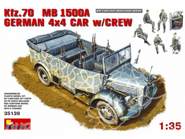 MINI ART maquette militaire 35139 Kfz.70 MB 1500A GERMAN 4x4 CAR avec équipage 1/35