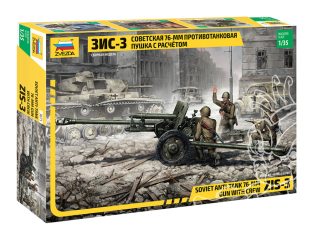 Zvezda maquette plastique 3671 Canon antichar soviétique de 76 mm ZiS-3 avec équipage 1/35