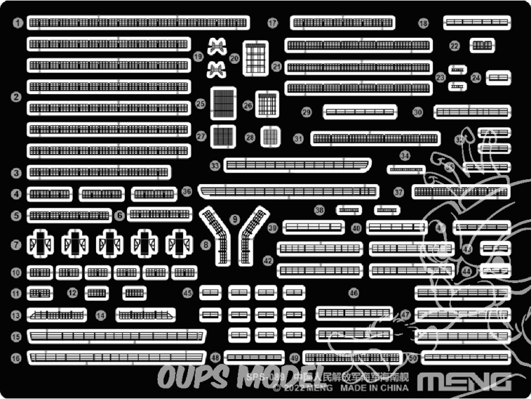 Meng maquettes bateau SPS-089 Photodecoupes pour Porte avions PLA. Navy Hainan 1/700